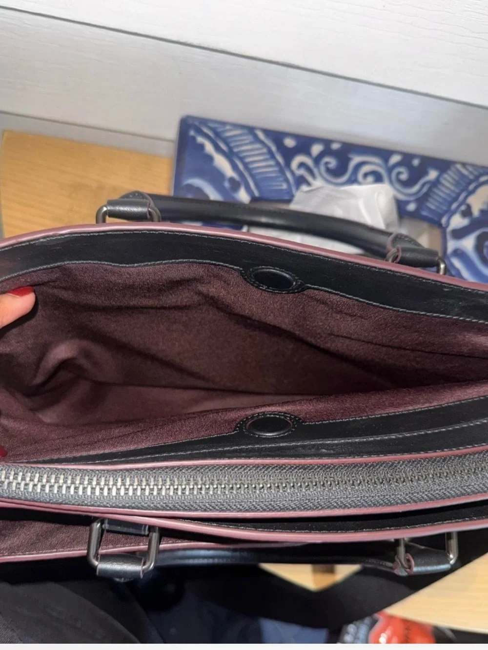 Authentic Coach Black Signature Laptop Briefcase with Shoulder Strap
